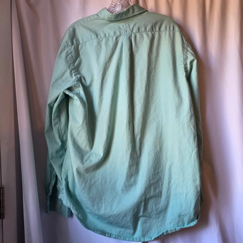 Polo Ralph Lauren Beach Twill Shirt Mens Large Mint Green Long Sleeve Button Up